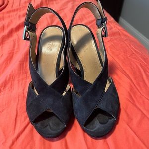 Michael Kors blue suede sandals, great condition